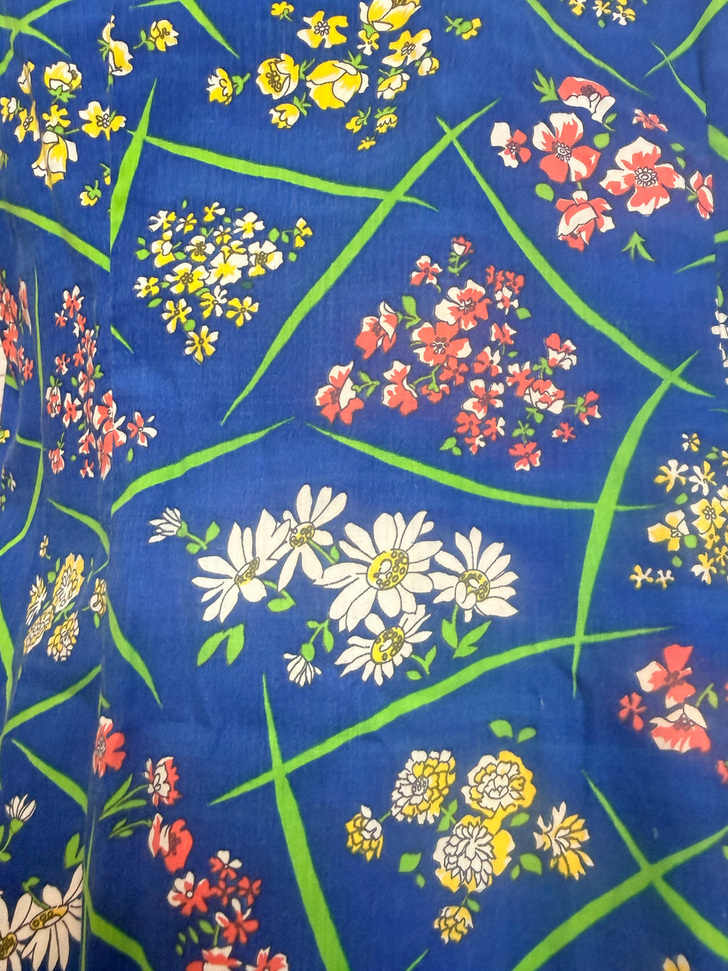 1950s blue floral cotton house dress