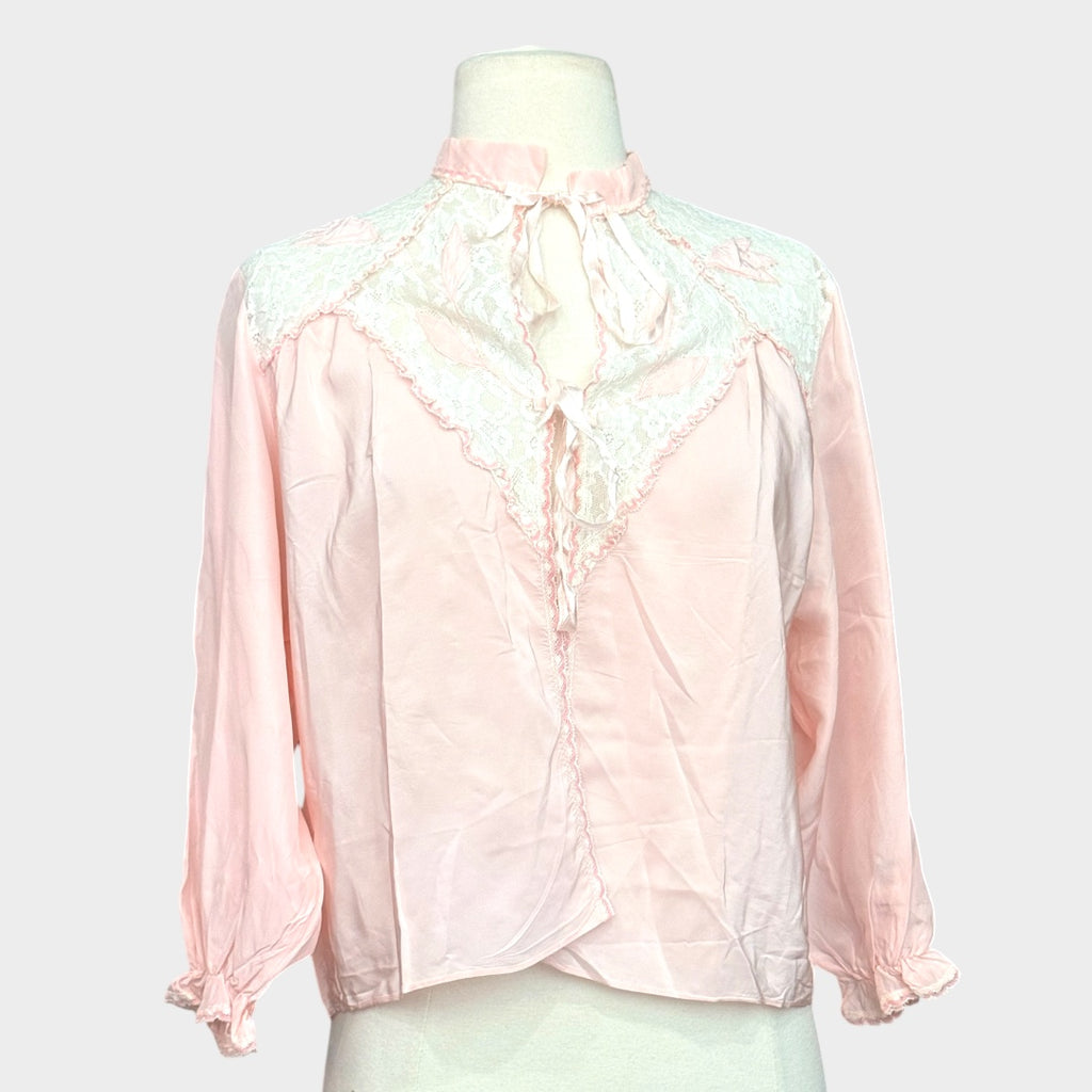 1930s silk and lace bed jacket