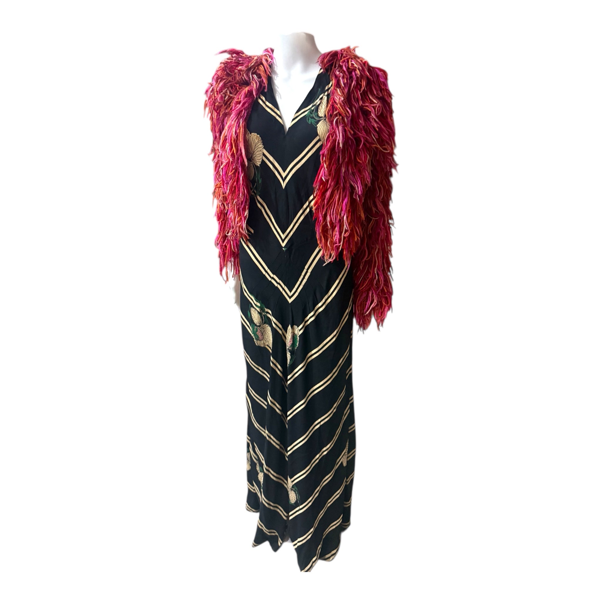 1970s Vintage Sonia Rykiel Chez Pink Multicolor Loop Fringe Shaggy Jacket