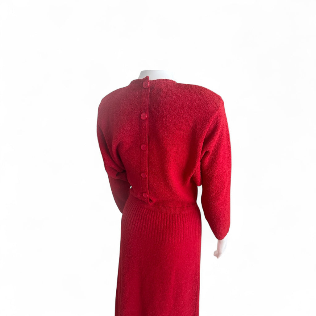 1940s Soft Berry Boucle Dress