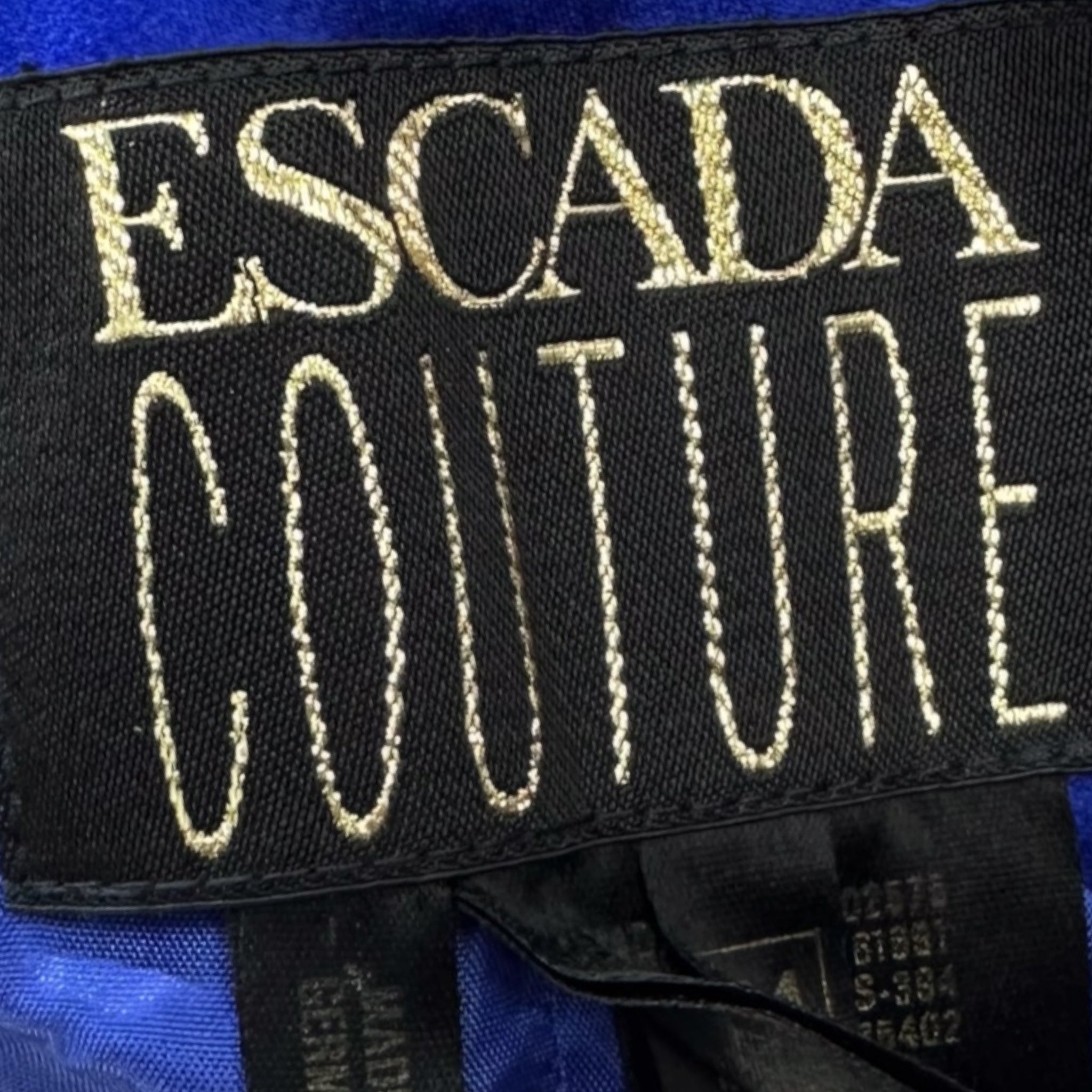 Vintage Escada Couture Velvet Sequin One Sleeve Dress