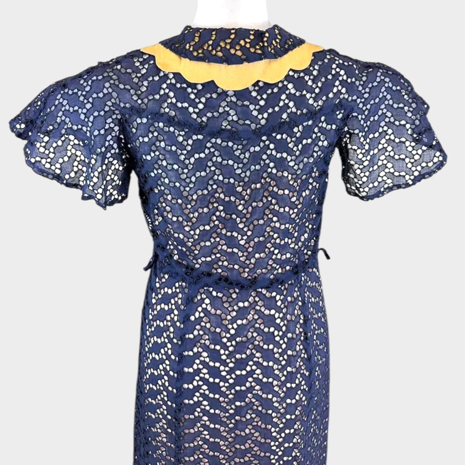Vintage Late 1940s Cutwork Daydress