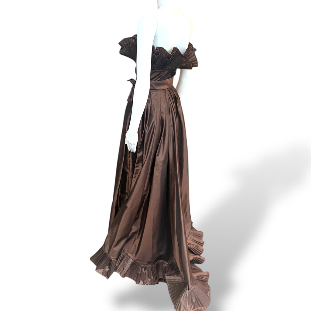1980’s Victor Costa for Saks bustier evening gown