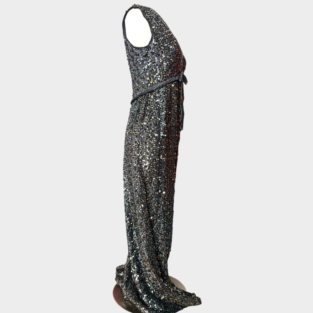 1960s Rodger Milot for Fred Perlberg fully sequin Lurex gown