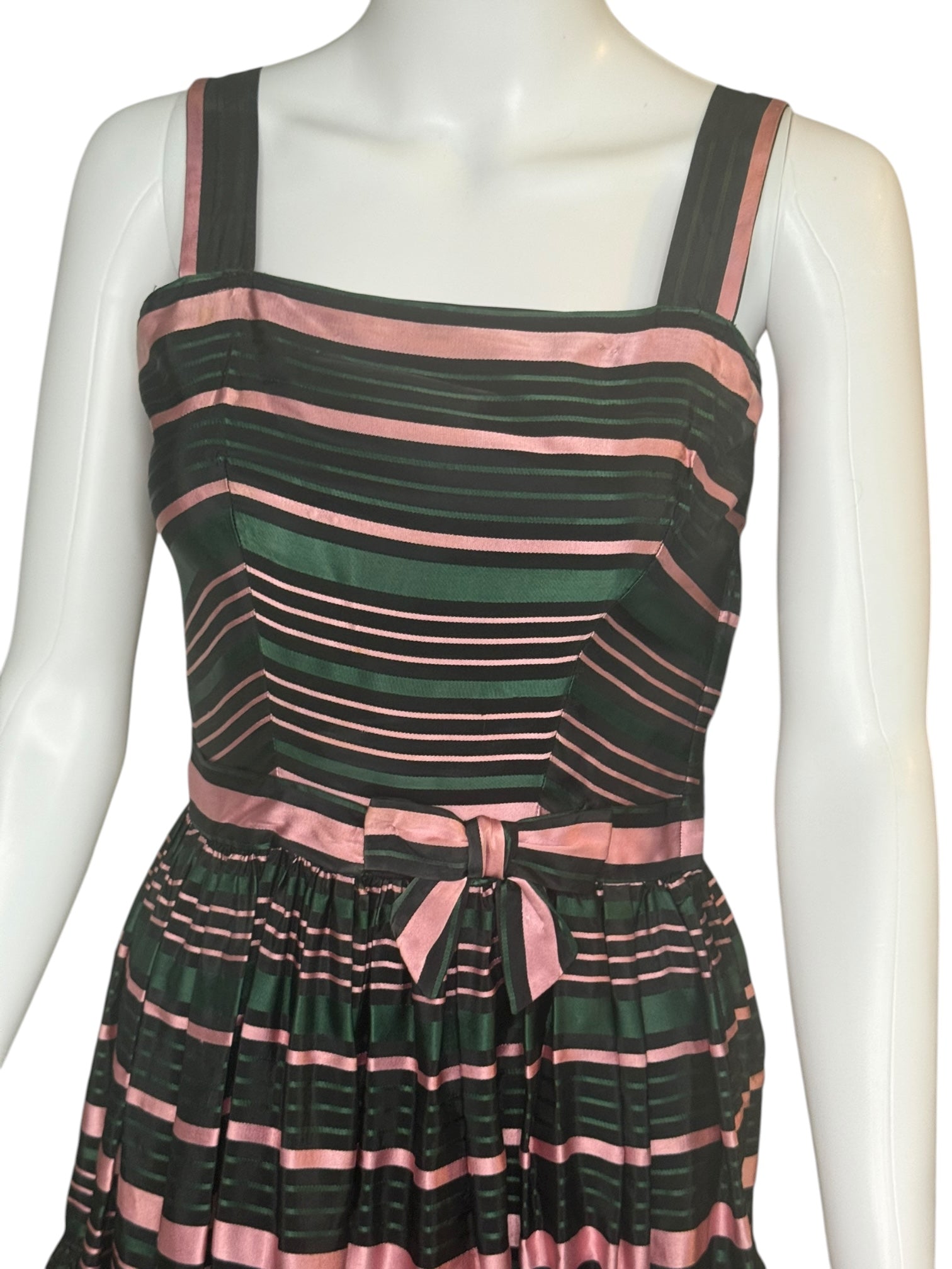 1960’s Pink and Green Striped Gown