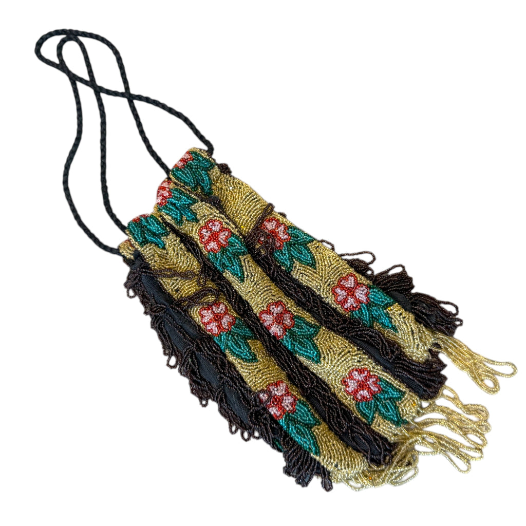 1920s mesh fully beaded evening bag