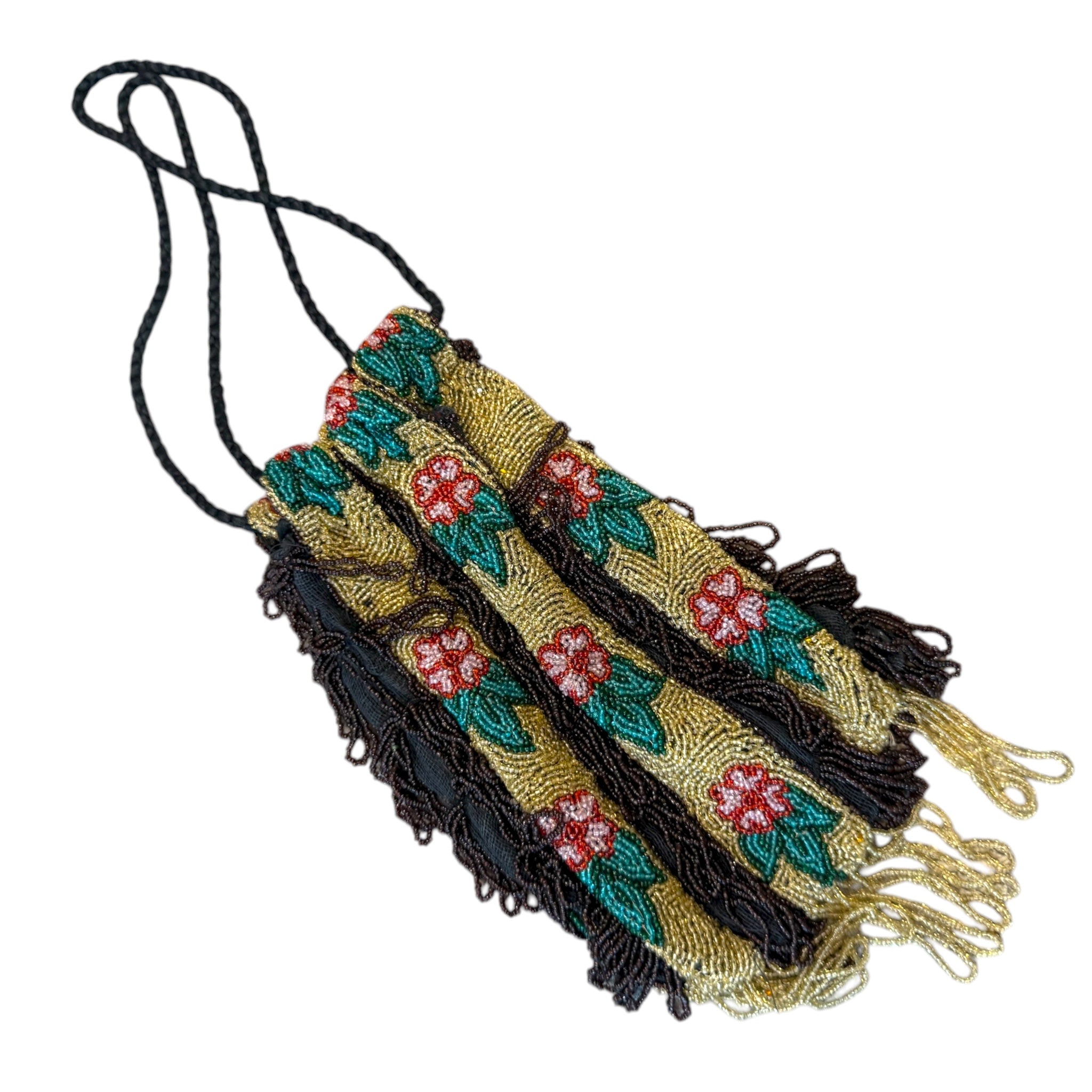 1920s mesh fully beaded evening bag