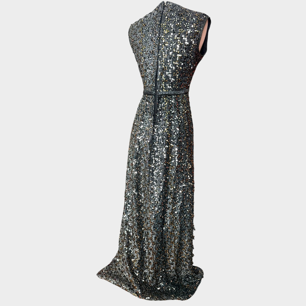 1960s Rodger Milot for Fred Perlberg fully sequin Lurex gown