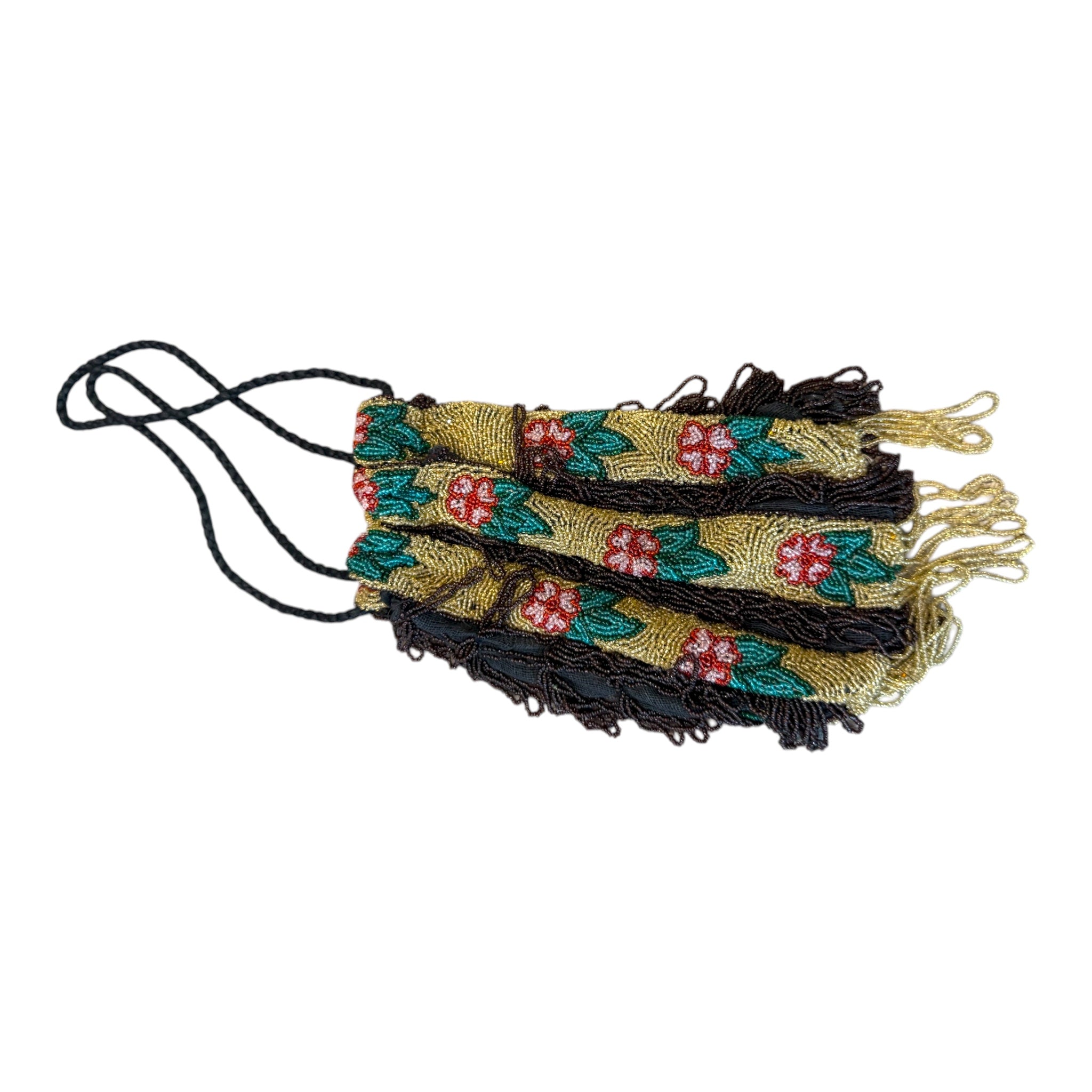 1920s mesh fully beaded evening bag