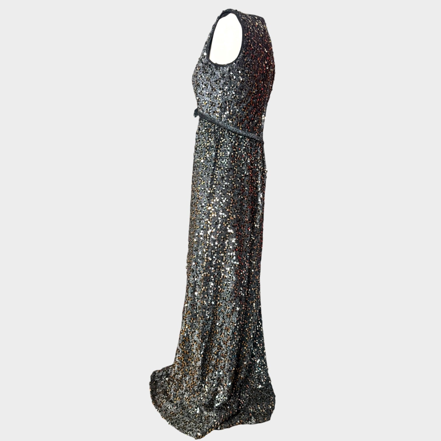 1960s Rodger Milot for Fred Perlberg fully sequin Lurex gown
