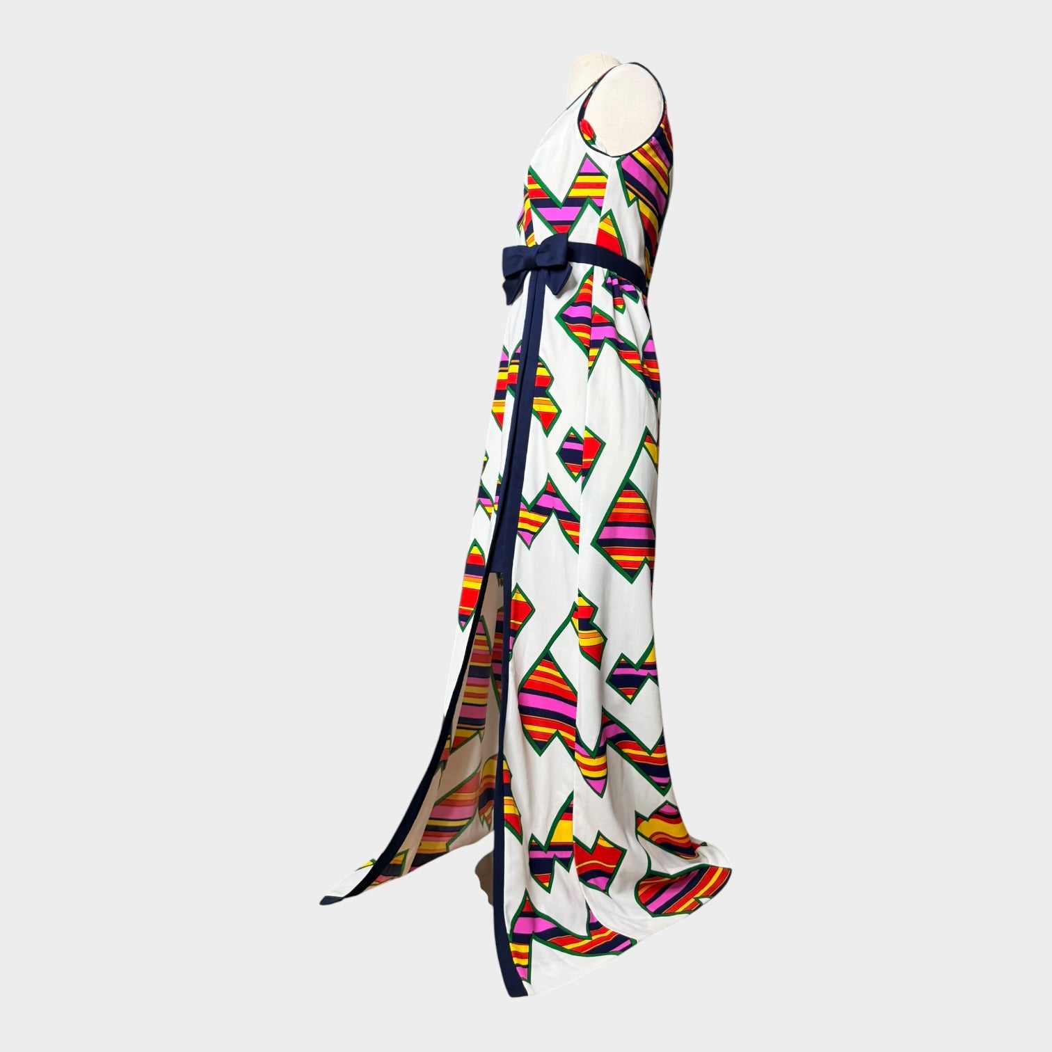 1970s rainbow abstract maxi