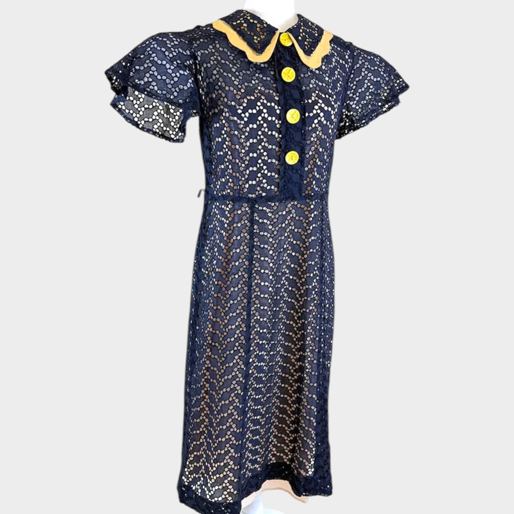 Vintage Late 1940s Cutwork Daydress