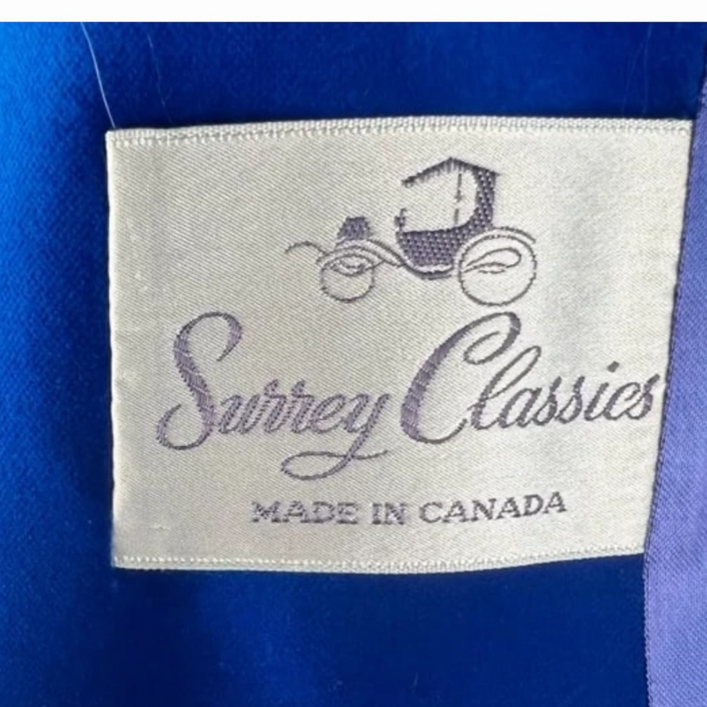 1960s Surrey Classics Royal Blue Velvet Peacoat Jacket size 10