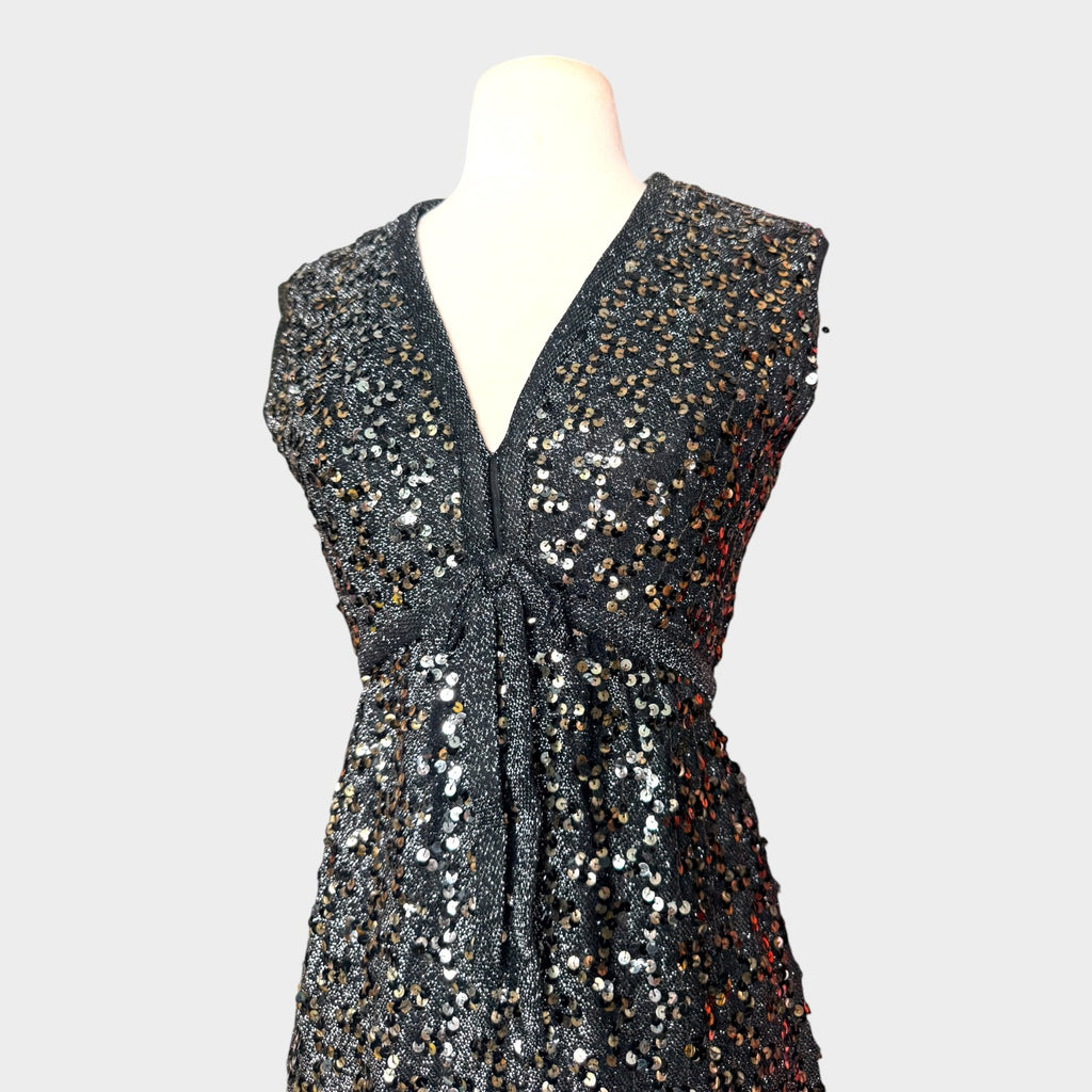 1960s Rodger Milot for Fred Perlberg fully sequin Lurex gown