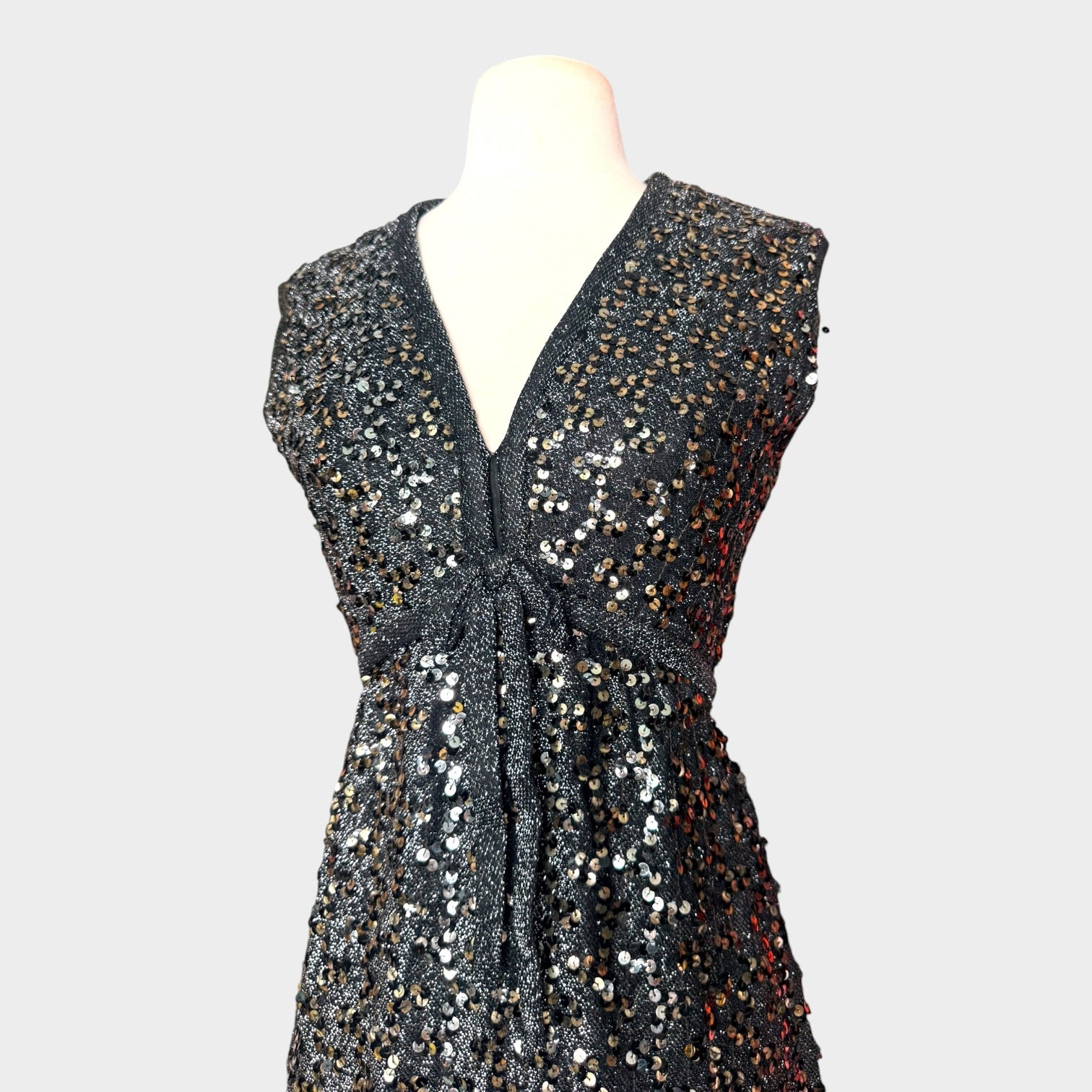 1960s Rodger Milot for Fred Perlberg fully sequin Lurex gown