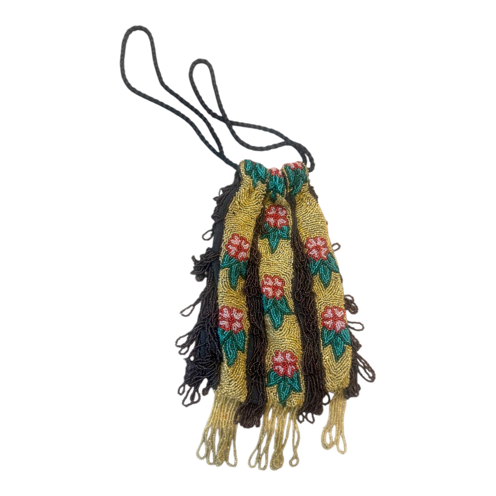 1920s mesh fully beaded evening bag