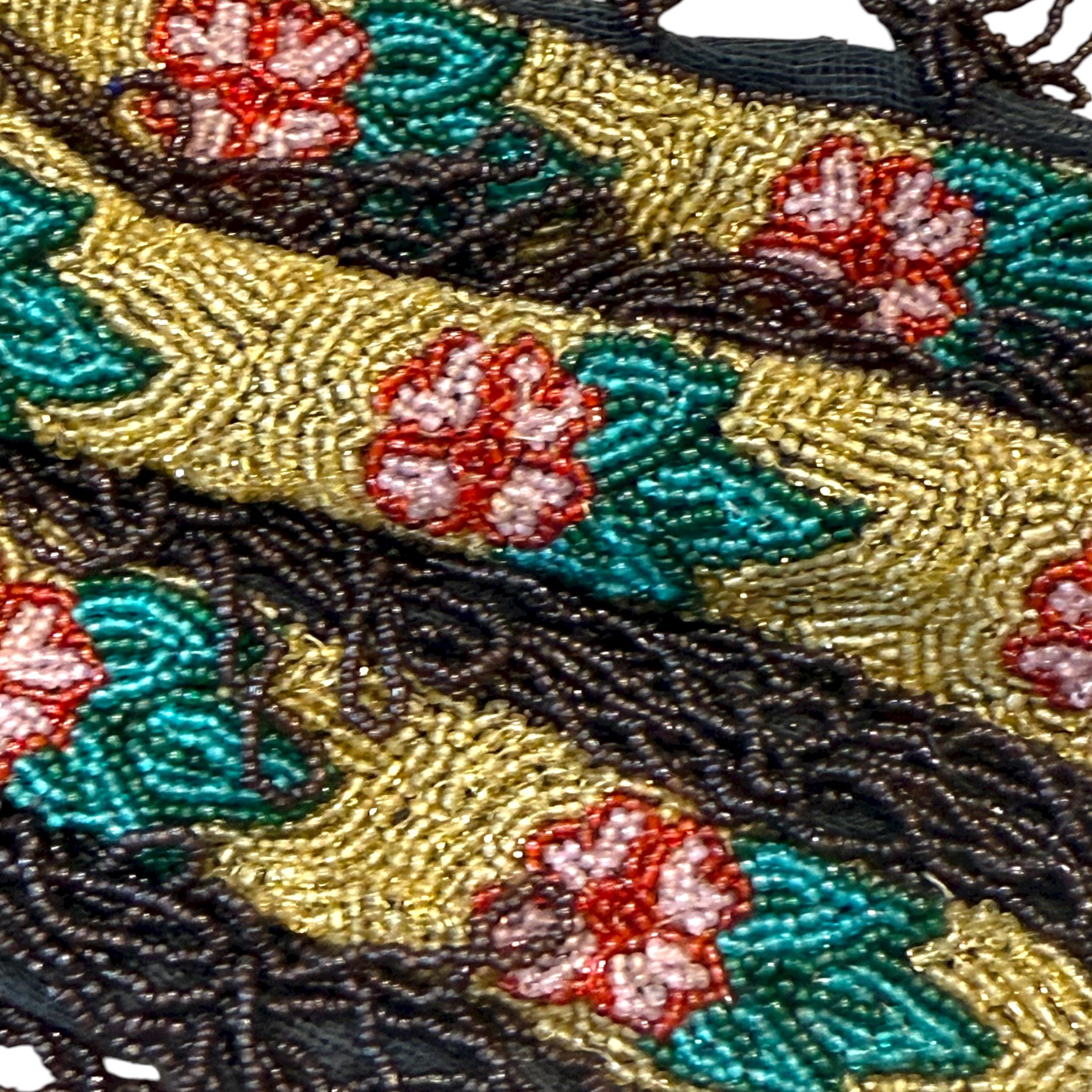 1920s mesh fully beaded evening bag