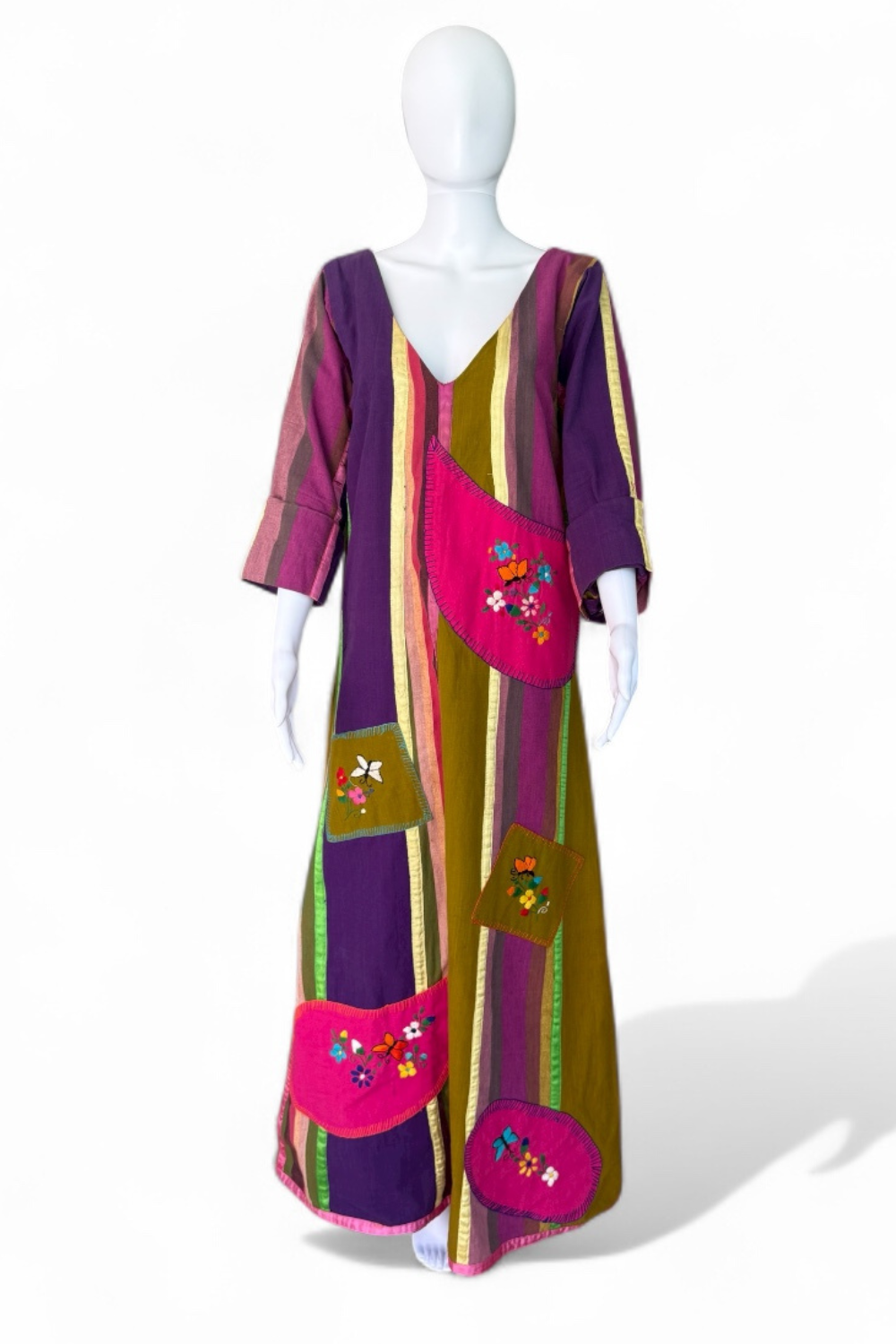 Rare 1970’s Josefa Patchwork Kaftan Maxi Dress