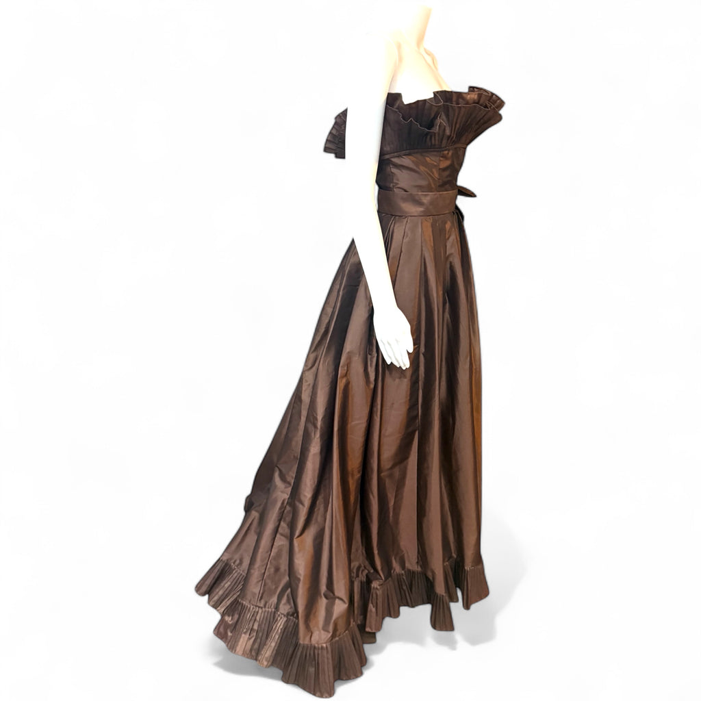 1980’s Victor Costa for Saks bustier evening gown