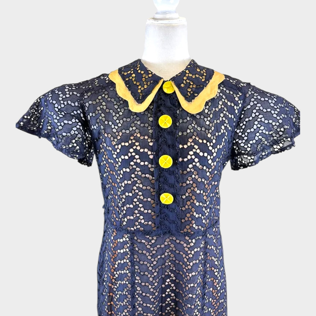 Vintage Late 1940s Cutwork Daydress