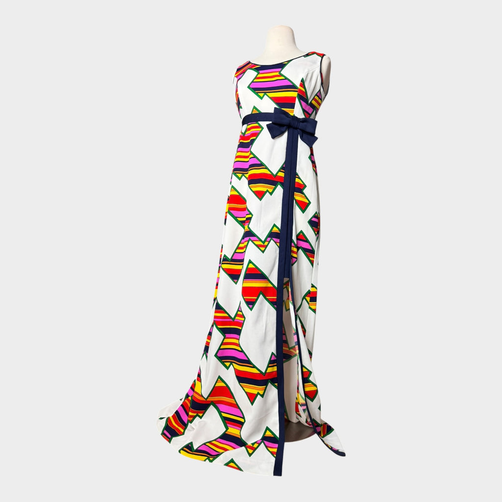 1970s rainbow abstract maxi