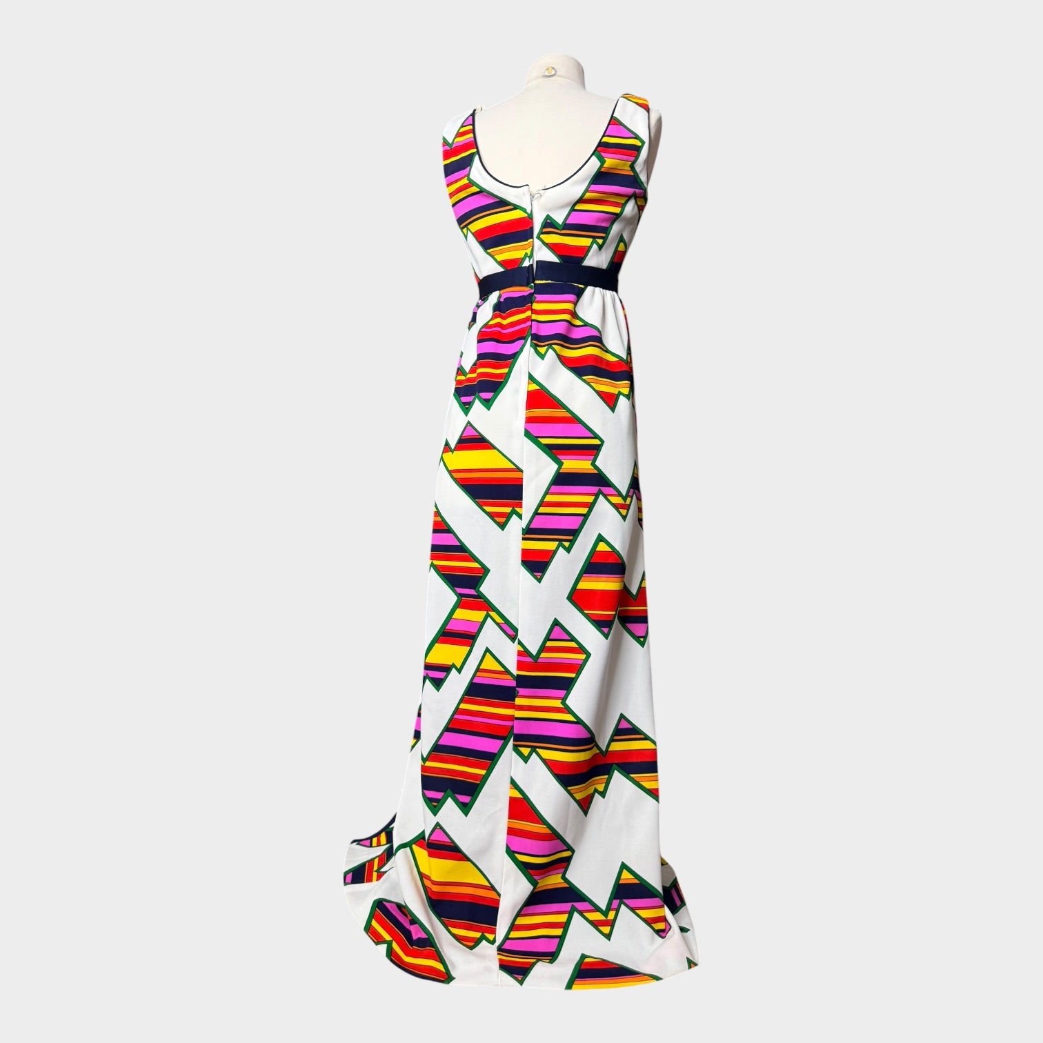 1970s rainbow abstract maxi
