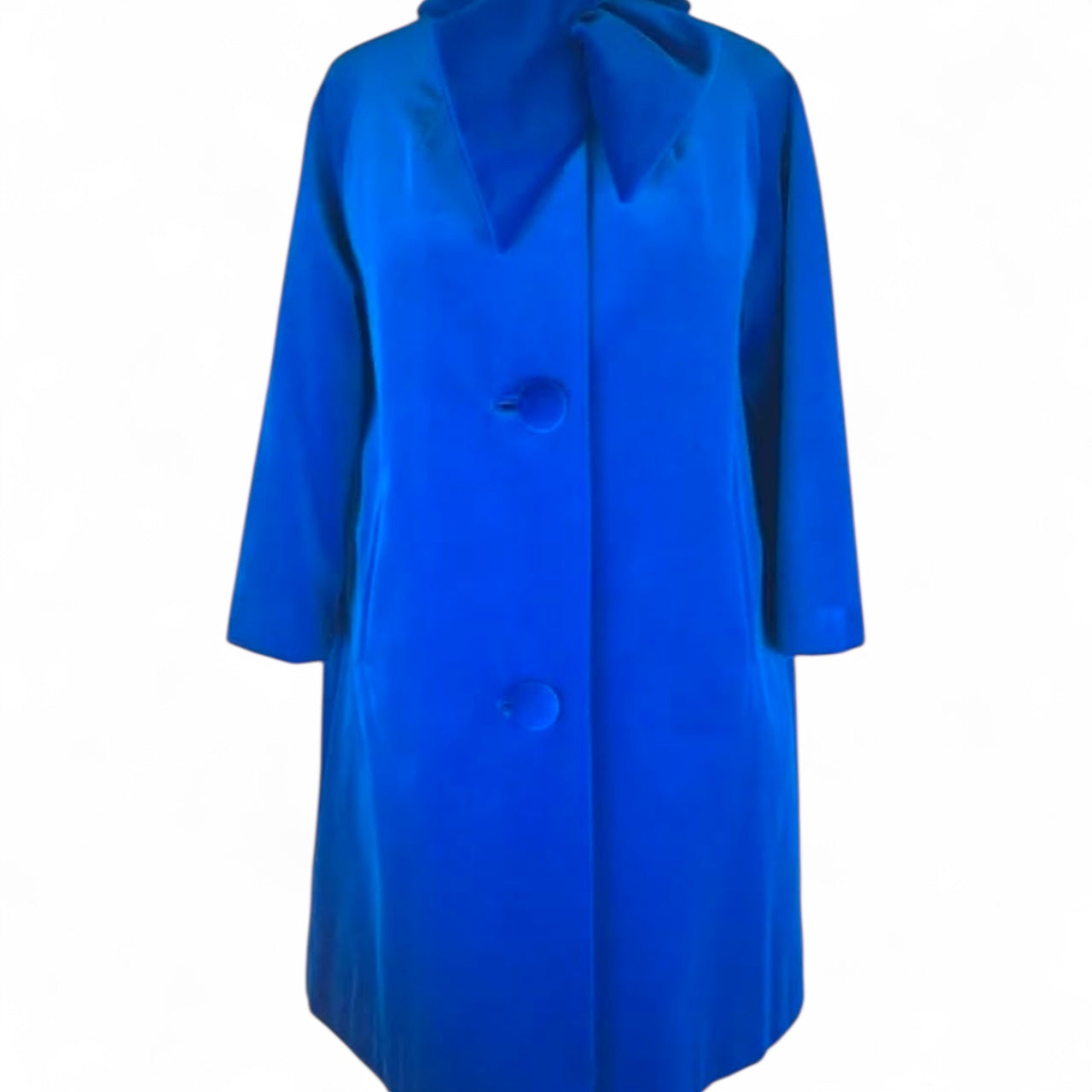 1960s Surrey Classics Royal Blue Velvet Peacoat Jacket size 10