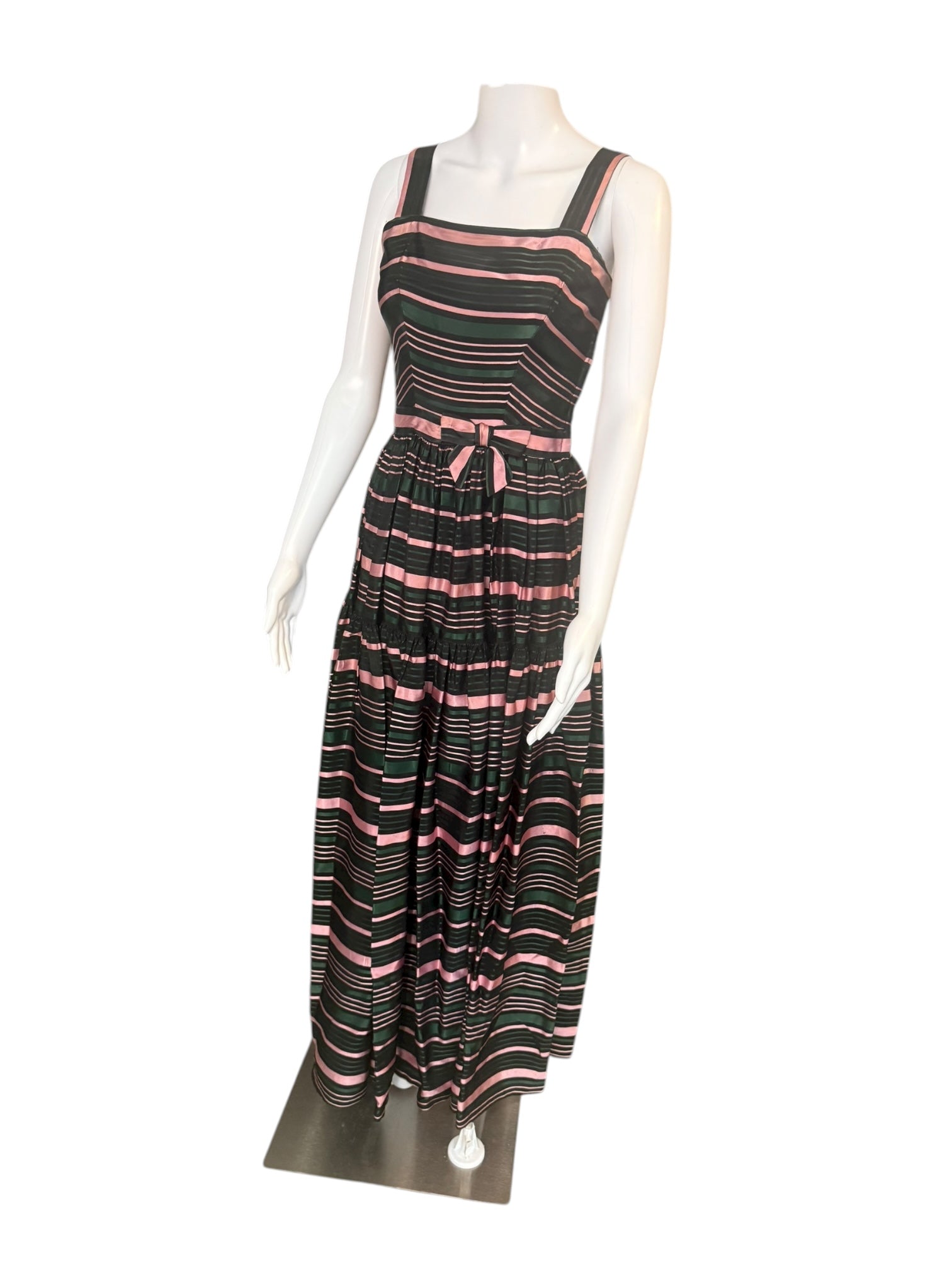 1960’s Pink and Green Striped Gown