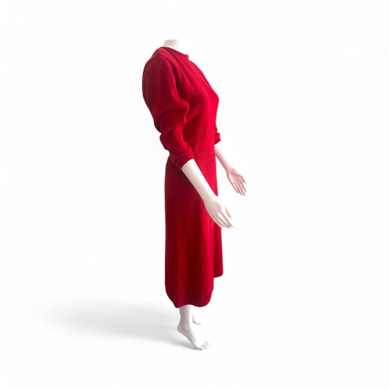 1940s Soft Berry Boucle Dress