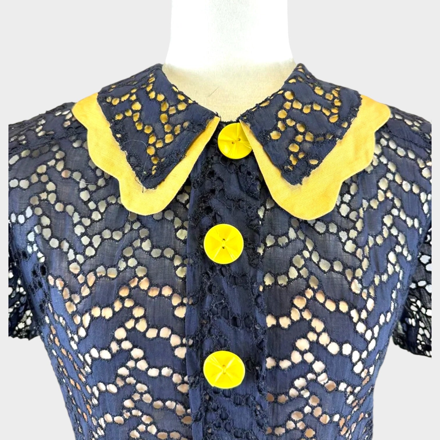 Vintage Late 1940s Cutwork Daydress