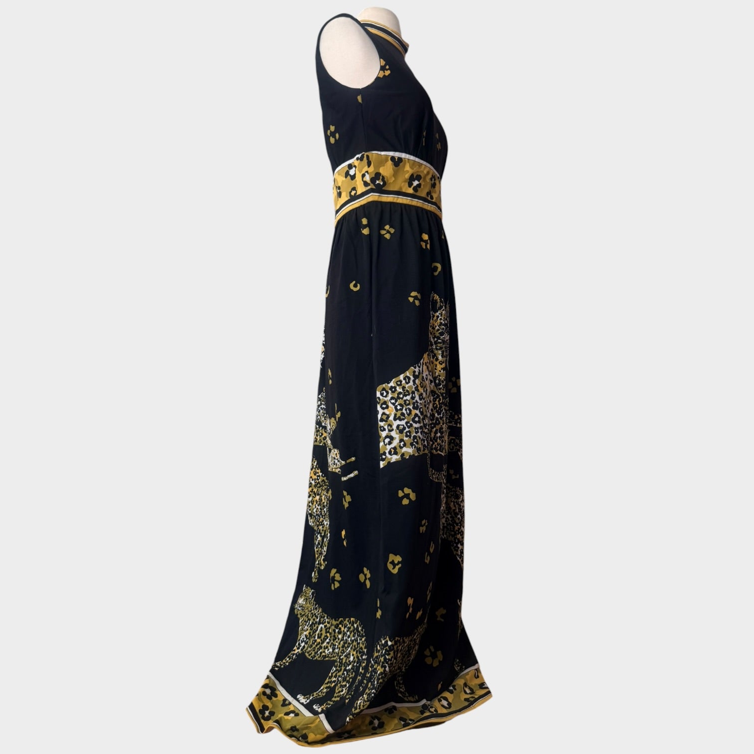 Cirette 1970s Leopard Novelty Print Maxi Dress
