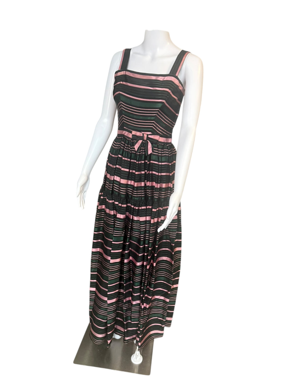 1960’s Pink and Green Striped Gown