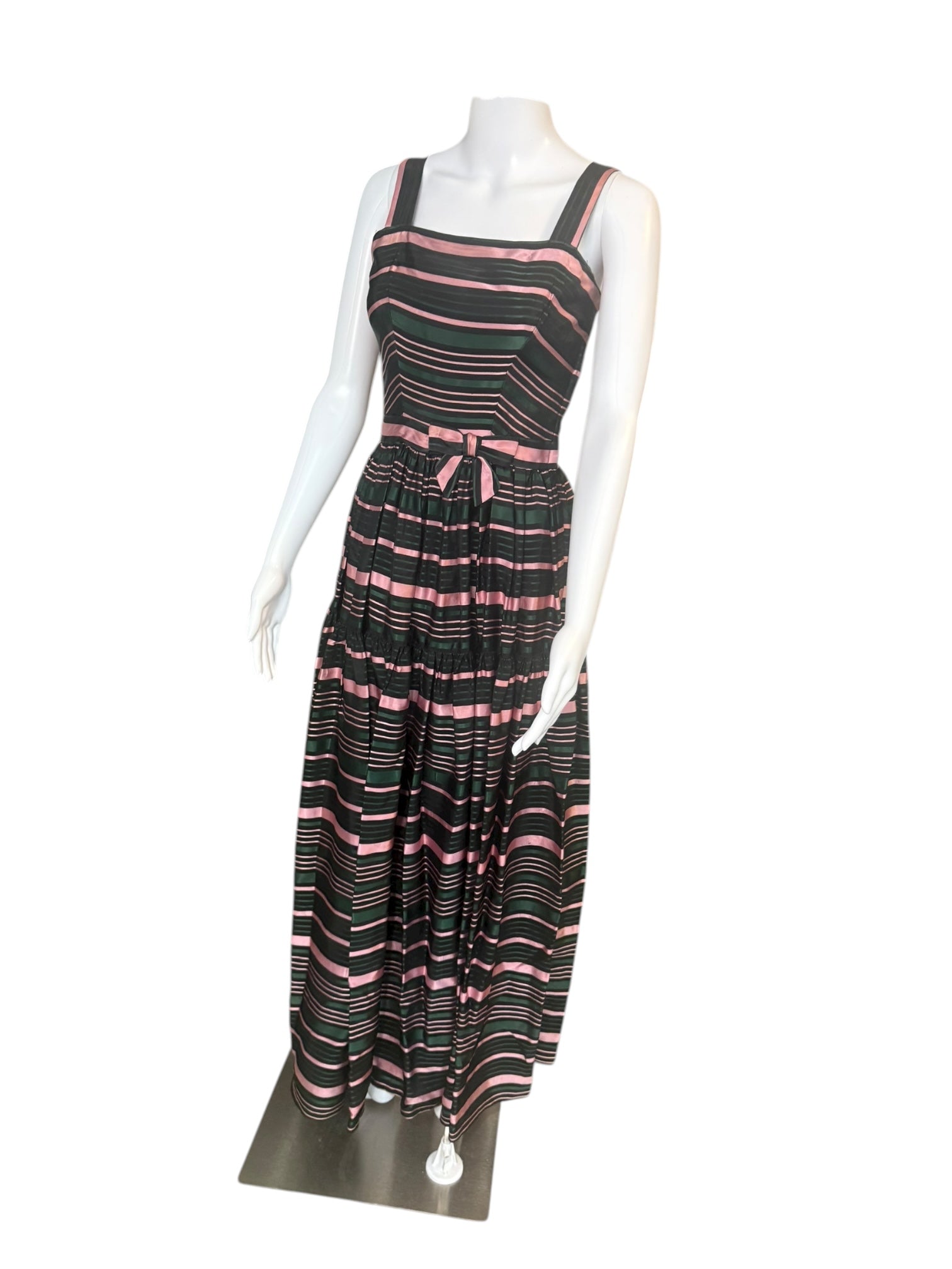1960’s Pink and Green Striped Gown