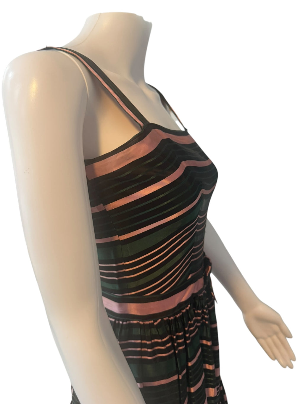 1960’s Pink and Green Striped Gown
