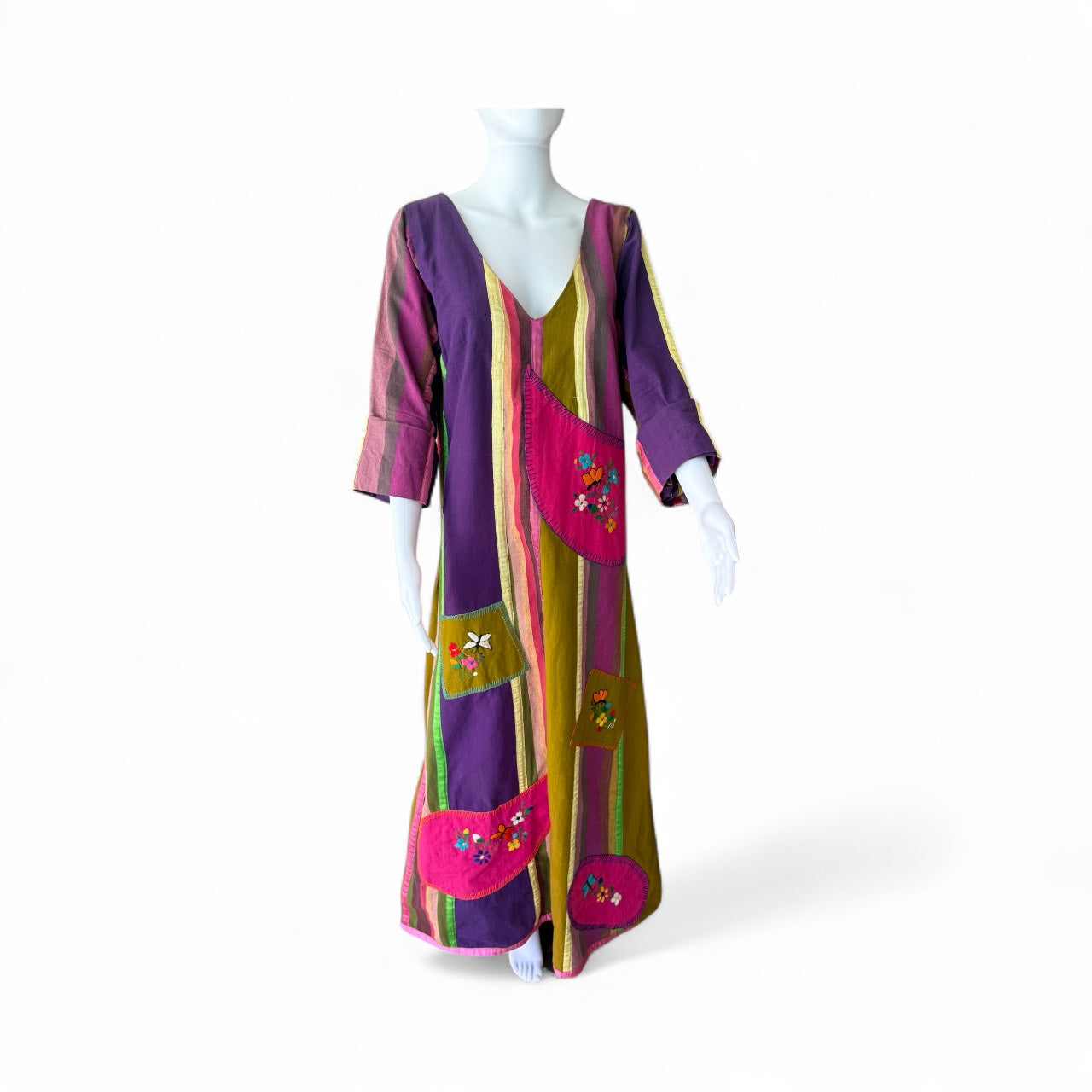 Rare 1970’s Josefa Patchwork Kaftan Maxi Dress