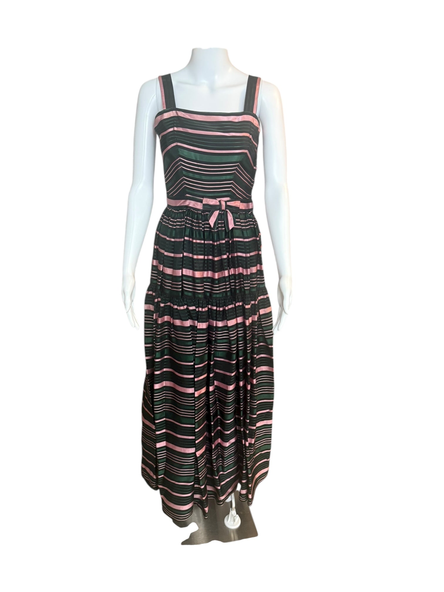 1960’s Pink and Green Striped Gown
