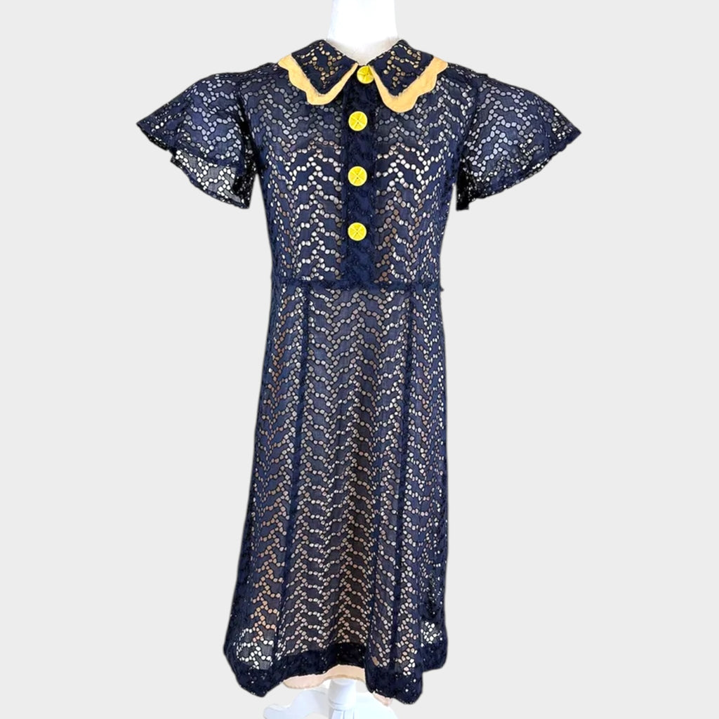 Vintage Late 1940s Cutwork Daydress