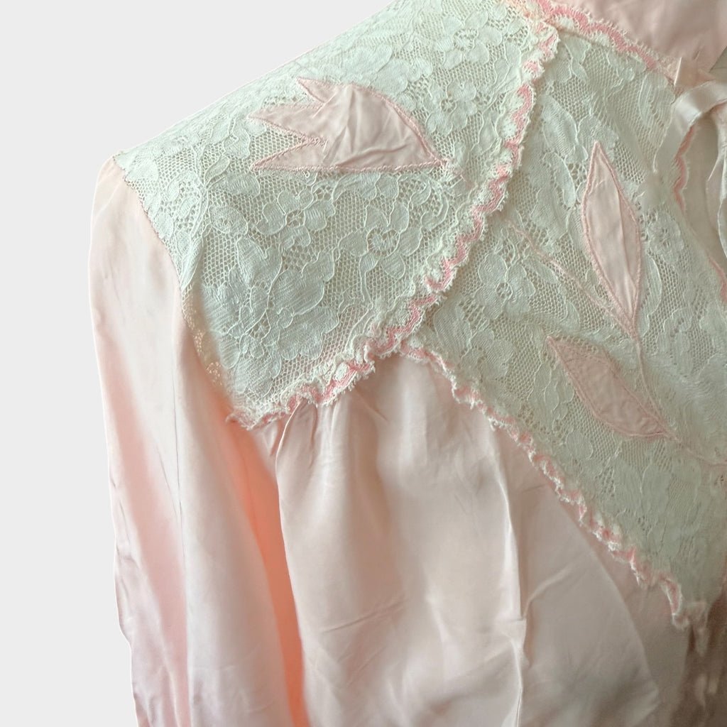 1930s silk and lace bed jacket