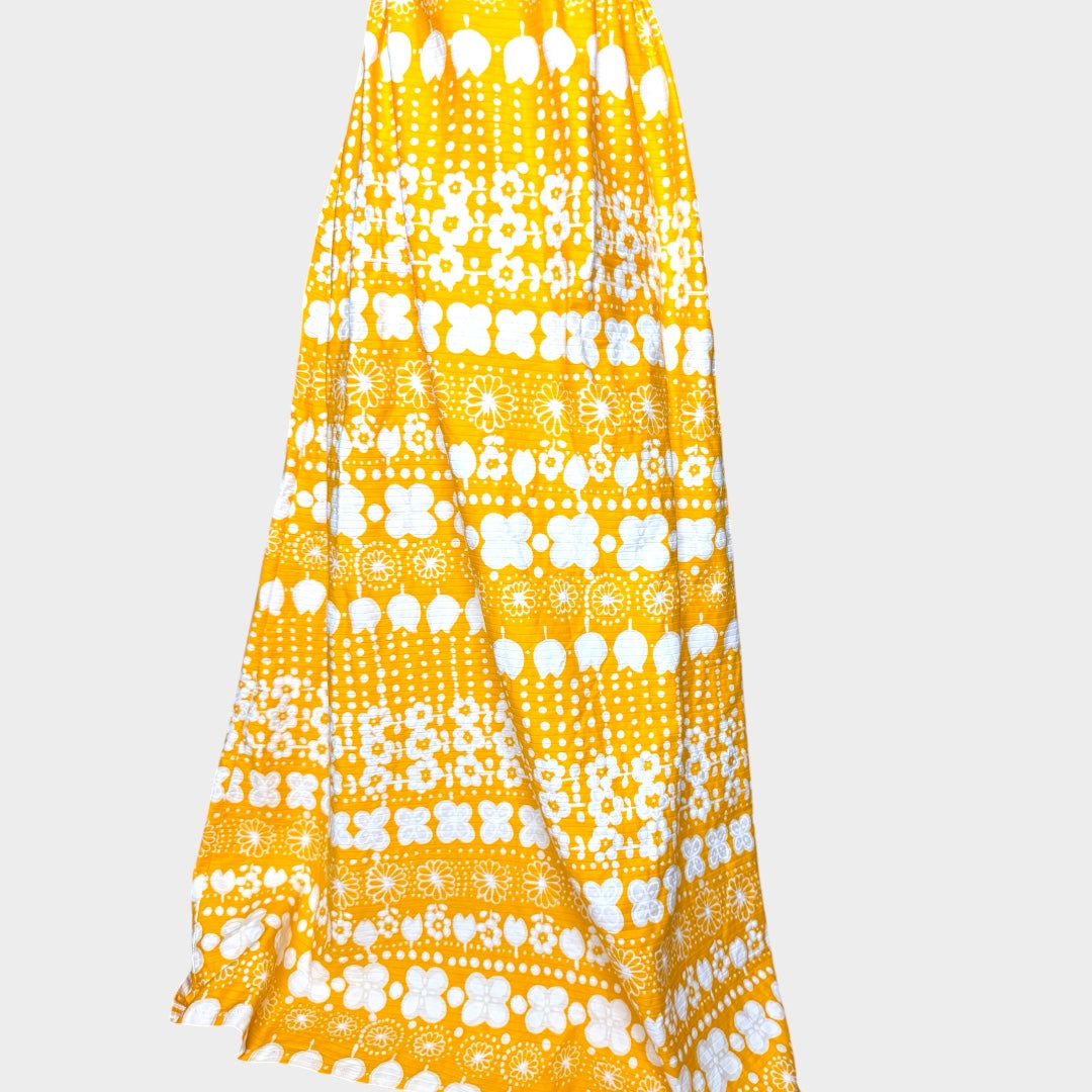 1960s Alex Coleman Cotton Yellow maxi dress