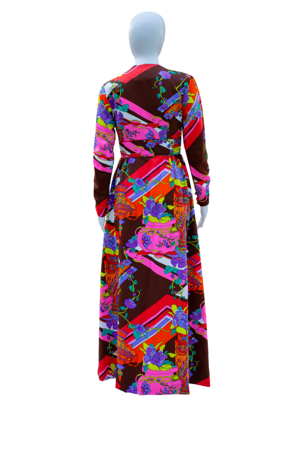 Vintage Tori Richard 1970's Long-Sleeve Maxi Dress
